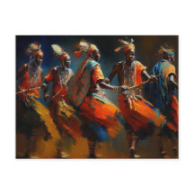 Tanz der Maasai-Krieger Afrika Postkarte