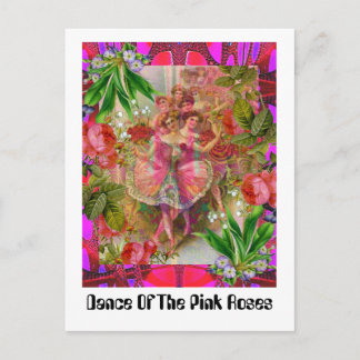 Tanz der rosa Rosen Postkarte