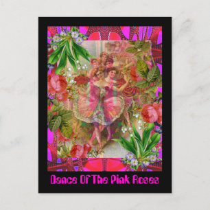 Tanz der rosa Rosen Postkarte