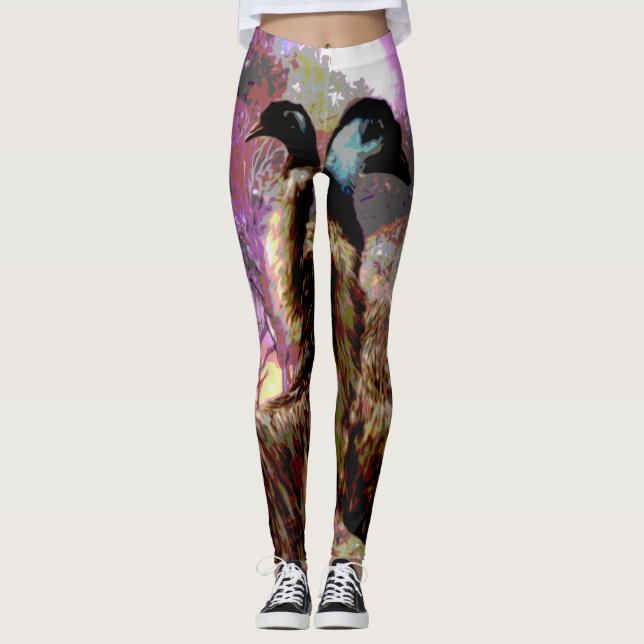 Tanz der Wasserfarbe der Emu, Leggings (Vorderseite)