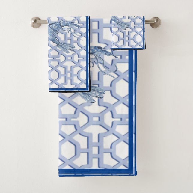 Tanz des Blauen Garnelen  Badhandtuch Set (Insitu)