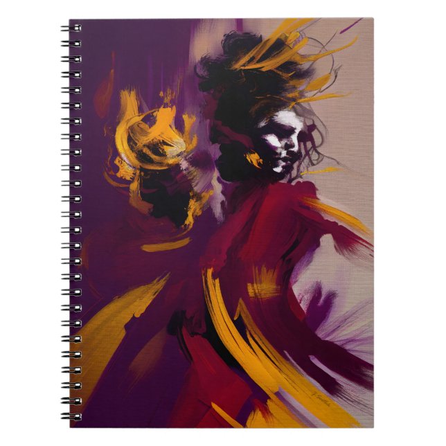 Tanz des Geistes – Expressive abstrakte Figur Notizblock (Vorderseite)