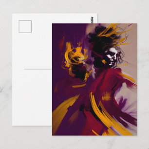 Tanz des Geistes – Expressive abstrakte Figur Postkarte