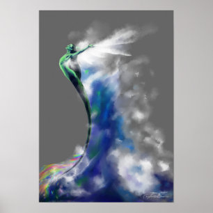 Tanz des Meeres: Dunkelgrau Poster