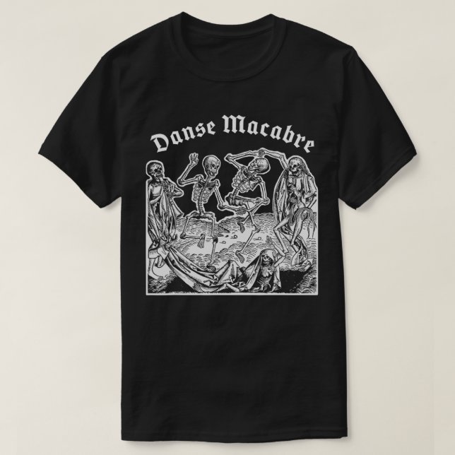 Tanz des Todes, Danse Macabre Creepy Mittelalterli T-Shirt (Design vorne)