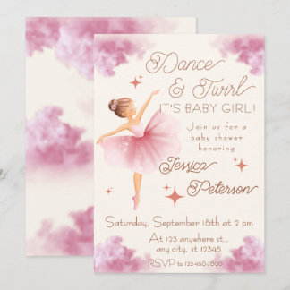 Tanz & Drehung Ballerina Baby Shower Einladung