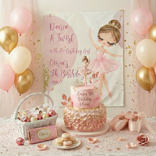 Tanz & Drehung Rosa Ballerina Tänzerin Mädchen Geb Wandteppich