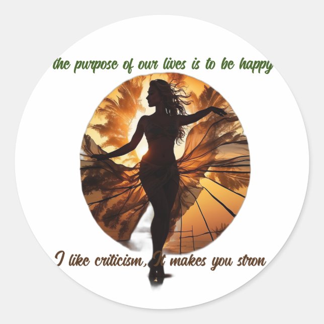 Tanz durch Leben: Happy Vibes Sticker (Vorderseite)