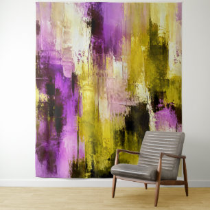 Tanz durch violetten expressiven modernen abstrakt wandteppich