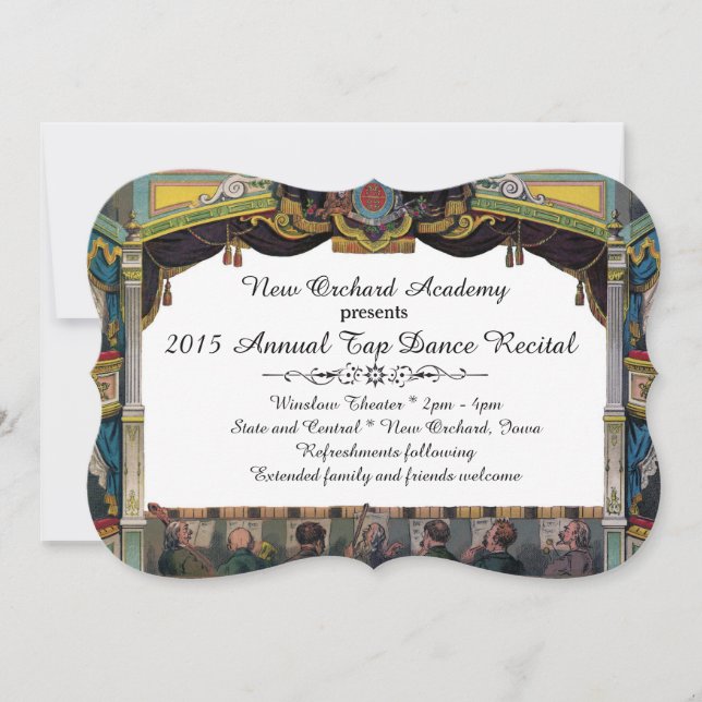 Tanz-Erwägungsgrunden-Vintage Theater-Einladung Einladung (Vorderseite)
