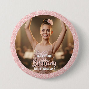 Tanz-Foto-Button-Anstecknadel Roségold Glitterrand Button