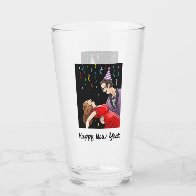 Tanz für die Silvesterparty Glas (Vorderseite)