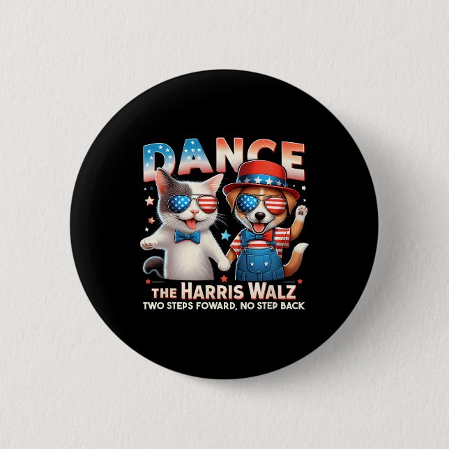 Tanz Harris Wheimer Funny Cat Ladys Kamala H Button (Vorderseite)
