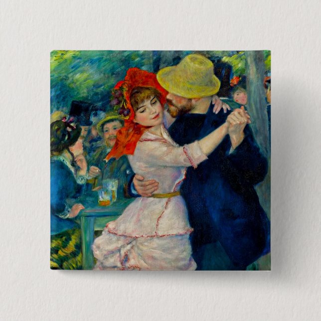 Tanz im Bougival Pierre Renoir Button (Vorderseite)
