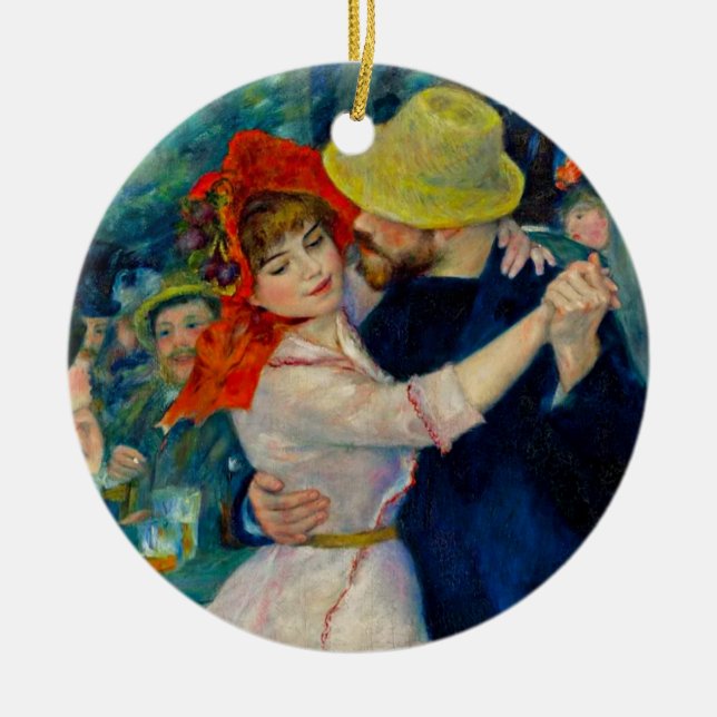 Tanz im Bougival Pierre Renoir Keramik Ornament (Vorne)