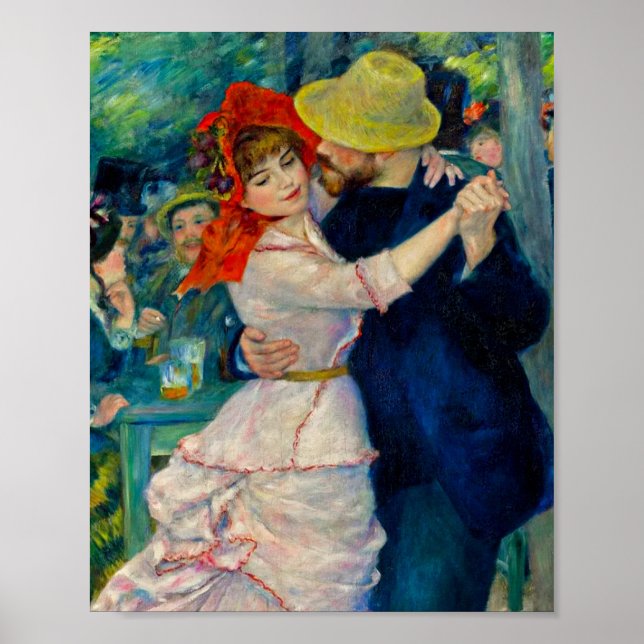 Tanz im Bougival Pierre Renoir Poster (Vorne)