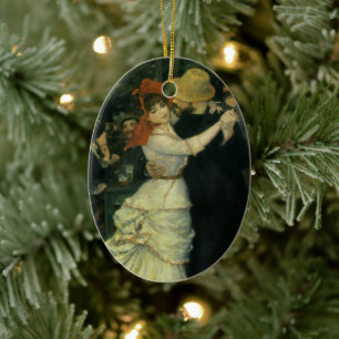 Tanz im Bougival von Pierre Renoir, Vintage Kunst Keramik Ornament