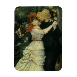 Tanz im Bougival von Pierre Renoir, Vintage Kunst Magnet