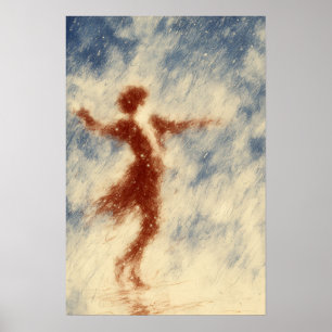 Tanz im Regen Expressive Figurative Poster