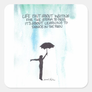 Tanz im Regen Quadratischer Aufkleber
