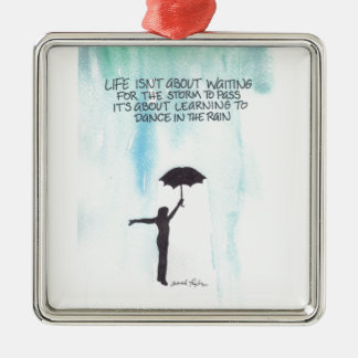 Tanz im Regen Silbernes Ornament