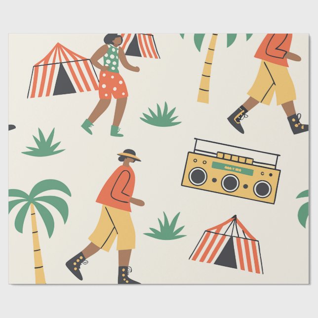 Tanz im Sommer Geschenkpapier (Flach)