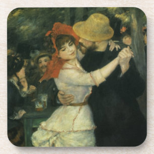 Tanz in Bougival von Pierre Renoir, Vintage Art Getränkeuntersetzer