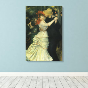 Tanz in Bougival von Pierre Renoir, Vintage Art Leinwanddruck