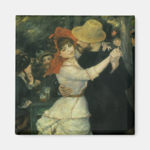 Tanz in Bougival von Pierre Renoir, Vintage Art Magnet