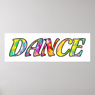 Tanz in hellen, prismatischen Regenbogenfarben Poster