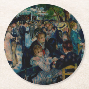 Tanz in Le Moulin de la Galette - Auguste Renoir Runder Pappuntersetzer