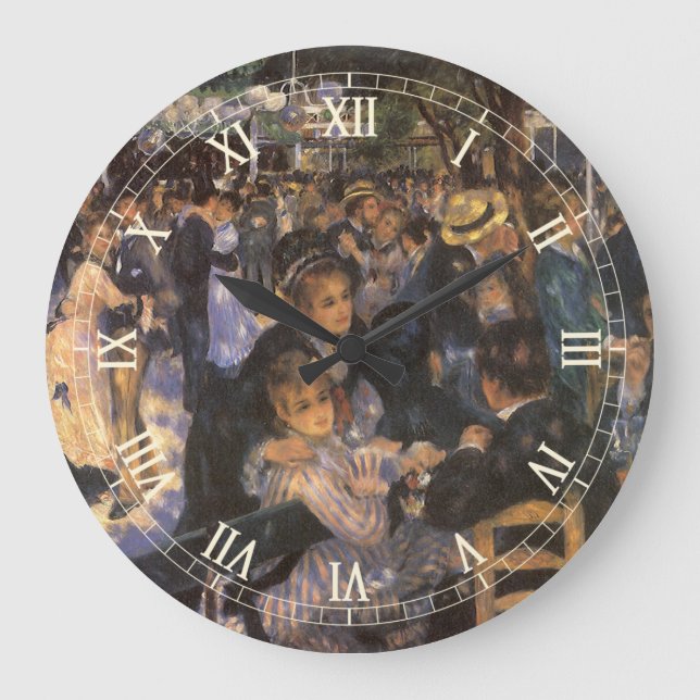 Tanz in Le Moulin de la Galette von Pierre Renoir Große Wanduhr (Vorderseite)
