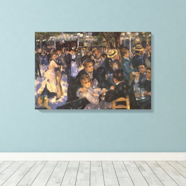Tanz in Le Moulin de la Galette von Pierre Renoir Leinwanddruck (Insitu (Holzboden))