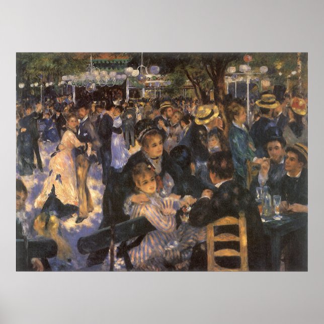 Tanz in Le Moulin de la Galette von Pierre Renoir Poster (Vorne)