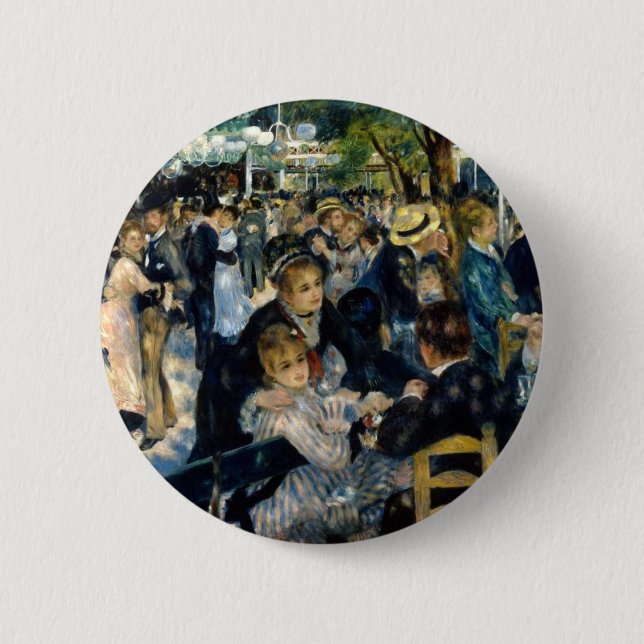 Tanz in Le Moulin de la Galette von Renoir Button (Vorderseite)