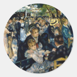 Tanz in Le Moulin de la Galette von Renoir Runder Aufkleber