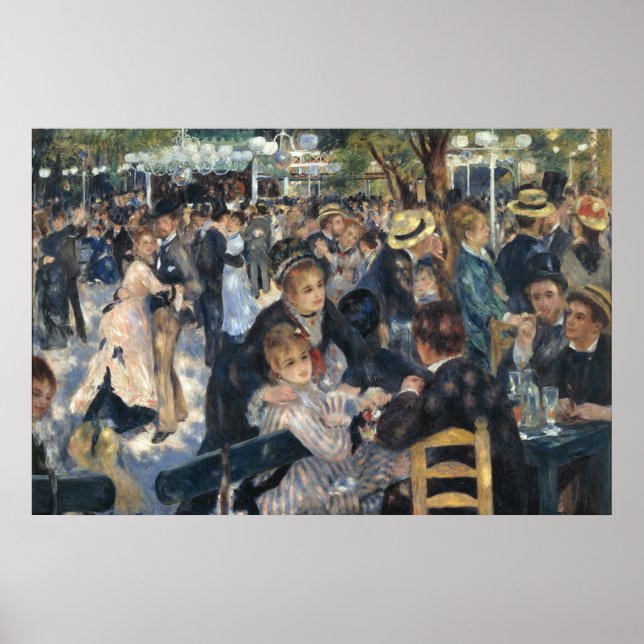 Tanz in Le Moulin Galette - Renoir Malerei Poster (Vorne)