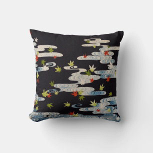 TANZ KIMONO,FLIESSENDES WASSER,FALLENDE BLÄTTER Fl Kissen