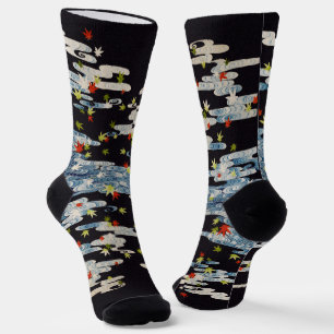 TANZ KIMONO,LAUFENDES WASSER,FALLENDE BLÄTTER Flor Socken
