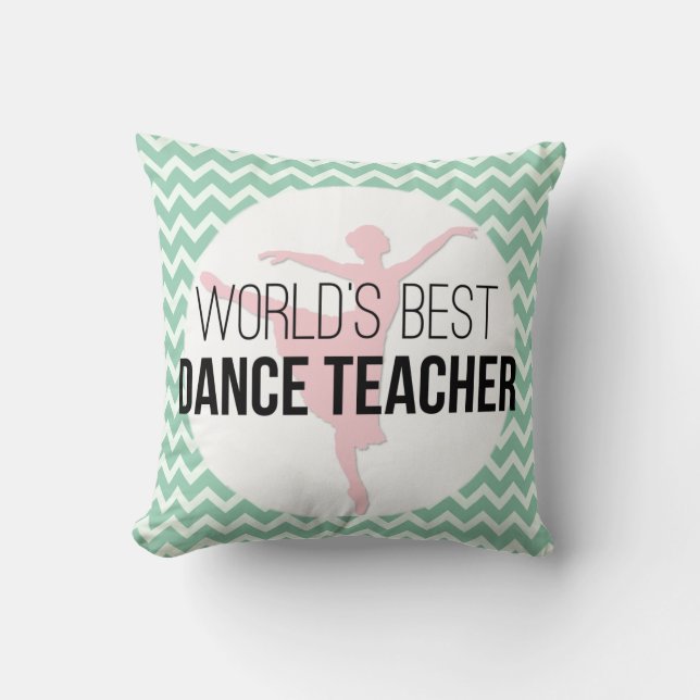 Tanz-Lehrer-Zickzack personalisiertes danken Ihnen Kissen (Vorderseite)