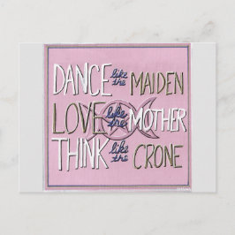 "Tanz, Liebe, Denken" Handgemalte Postkarte