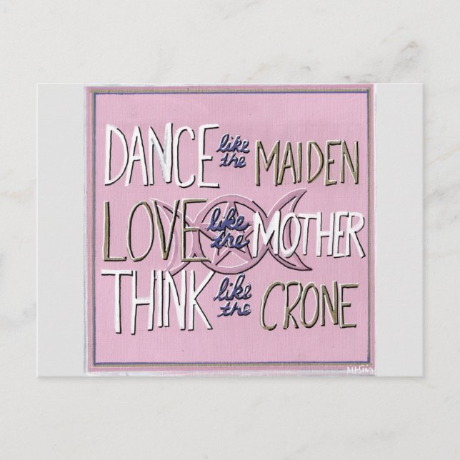 "Tanz, Liebe, Denken" Handgemalte Postkarte (Vorderseite)