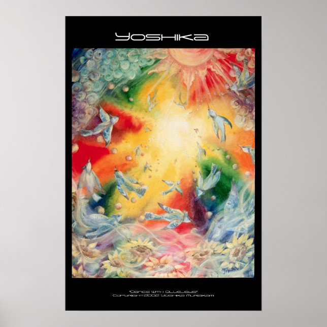 "Tanz mit Bluejays" drucken Poster (Vorne)