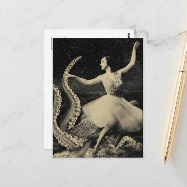 Tanz mit dem Oktopus Postkarte (Vorderseite/Rückseite Beispiel)
