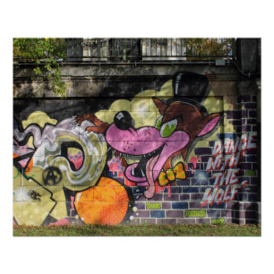 Tanz mit dem Wolf Graffiti Poster