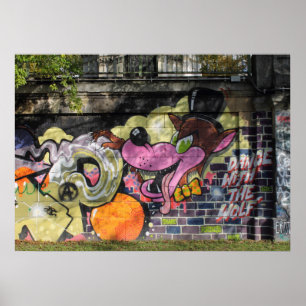 Tanz mit dem Wolf Graffiti Poster