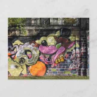 Tanz mit dem Wolf Graffiti Postkarte