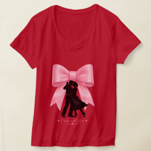 Tanz mit Liebe Rosa Schleife Romantisches Paar T-S T-Shirt