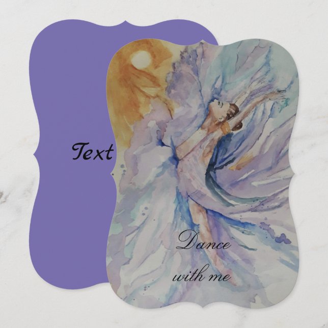 Tanz mit mir Ballerina Einladung (Vorne/Hinten)