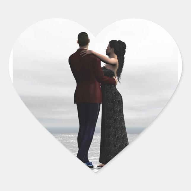 Tanz mit mir Herz-Aufkleber (Vorderseite)